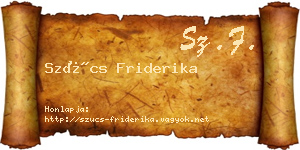 Szűcs Friderika névjegykártya