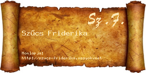 Szűcs Friderika névjegykártya