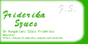 friderika szucs business card