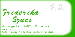friderika szucs business card